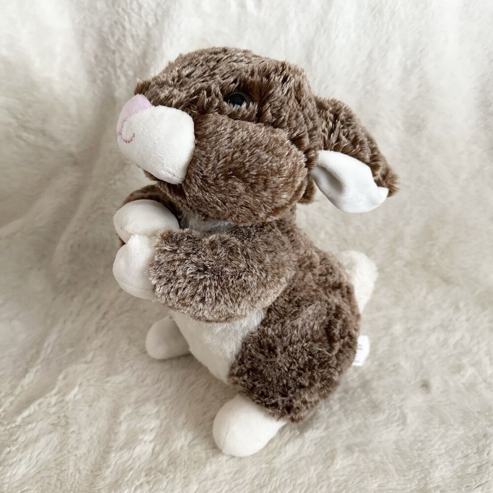 Walmart Sitting Brown White Bunny Rabbit 10” Plush Stuffed Animal Easter Spring